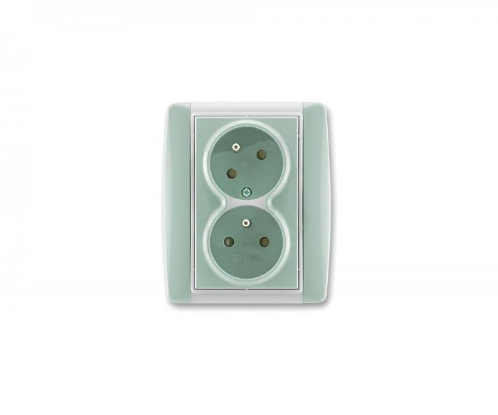 Gniazdo podw�jne ABB Element-Time 5513E-C02357 22, obr�cone - agawa/lodowobia�y