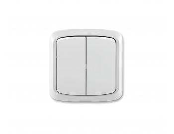 Podw�jny prze��cznik kompletny ABB Tango 3558A-05840 B, IP44, uk�ad 5 - bia�y