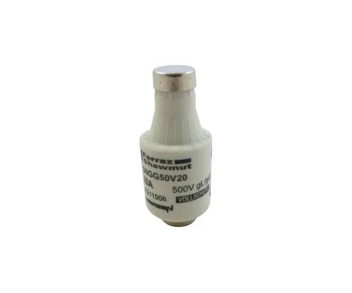 Bezpiecznik Mersen A211508, rozmiar DII, gG, 20A, 500V - Niebieski