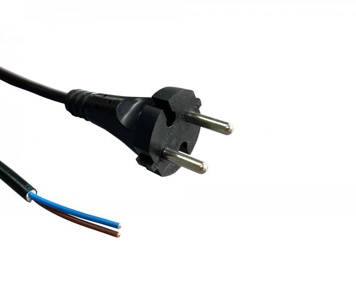 Flexo przewd gumowy AK 932109-1-50/5, 2x1, wolne koce, konturowa wtyczka, czarny - 5 m