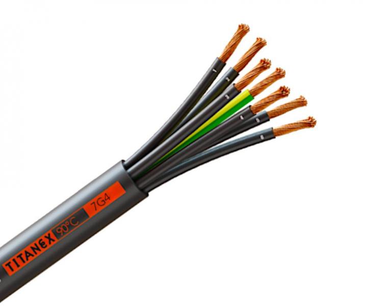 Kabel H07RN-F 7Gx4, Nexans Titanex, czarny - 1 metr