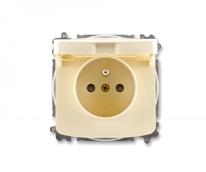 Gniazdo pojedyncze ABB Tango 5519A-A02397 C, IP40, bez�rubowe, pokrywka - ko�� s�oniowa