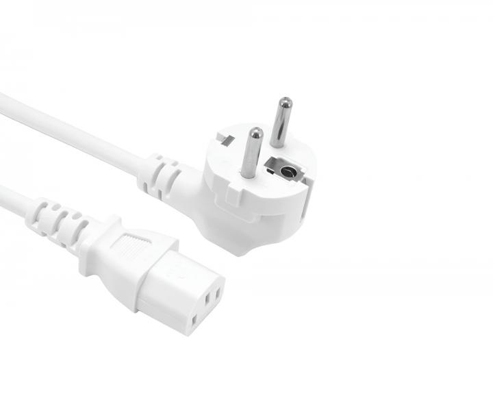 Flexo PVC kabel komputerowy N5/863077-3-2/2, 3x0,75, wtyczka ktowa, biaa - 2 m
