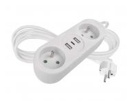 Przeduacz Emos P0211E, 2x gniazdko, 2x USB-A, 1x USB-C, biay, 1,4 m