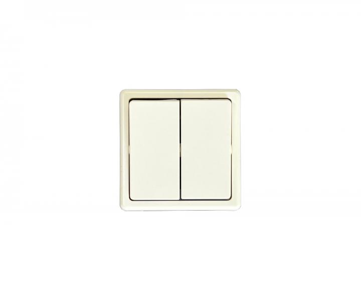 Przecznik kompletny podwjny ABB Classic 3553-51289 B2, ukad 6+1 - biay