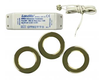 Zestaw wbudowanych halogenowych opraw o�wietleniowych Rendl SHP3205/Z, G4, 220-240 V, 3x 20 W - z�oty