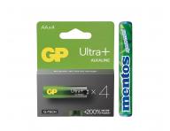 Bateria alkaliczna GP Ultra Plus AA (LR6) - 4 szt. + gumy do ucia Mentos gratis
