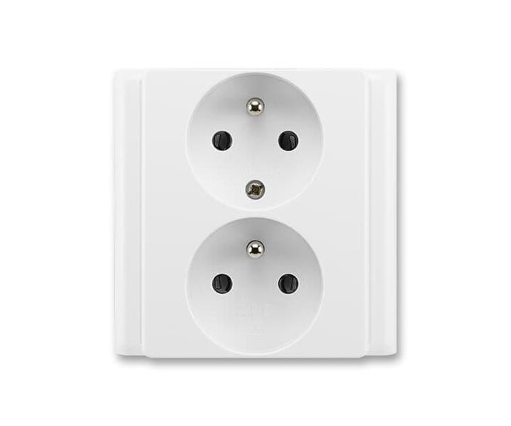 Gniazdo podwjne zabezpieczone, 81x81 mm ABB Classic 5512-2249 B1 - czysta biel