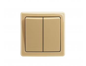 Prze��cznik pr�dowy podw�jny kompletny ABB Swing 3557G-C52340 D1, uk�ad 6+6 - be�owy