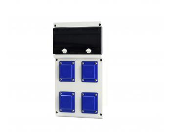 Rozdzielnica z gniazdami Scame 632.2222-004, IP54, 4x gniazdo 230 V, zabezpieczenie 4xB16/1