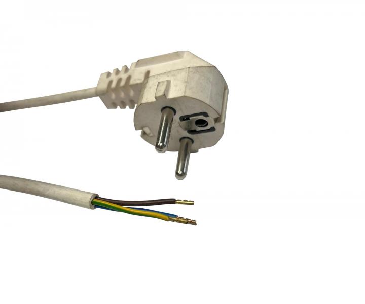 Flexo PVC przewd 863157-3-54/5, 3Gx1,5, tuleje, wtyczka ktowa, biaa, 5 m - II klasa - zabrudzone