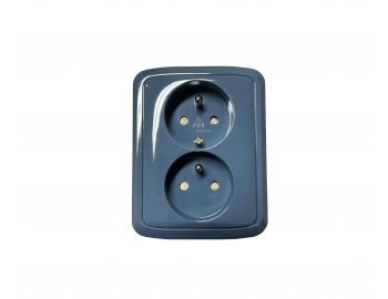 Gniazdo podw�jne ABB Tango 5512A-2359 M2, z za�lepkami - jasnoniebieskie