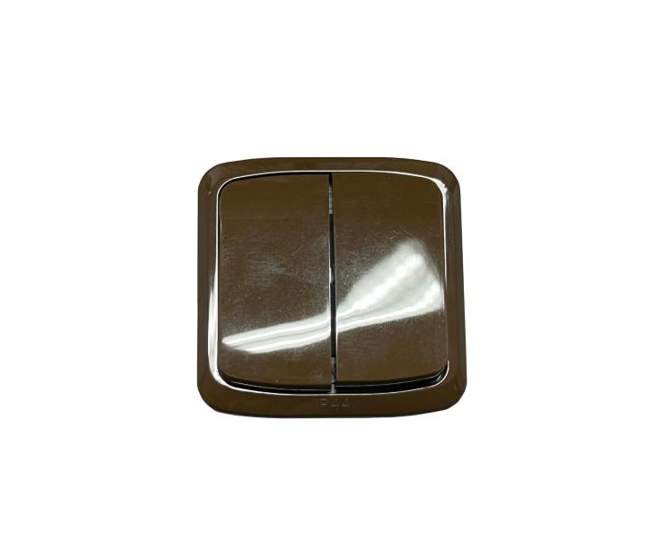 Podw�jny prze��cznik kompletny ABB Tango 3558A-05940 H, IP44, uk�ad 5 - br�zowy