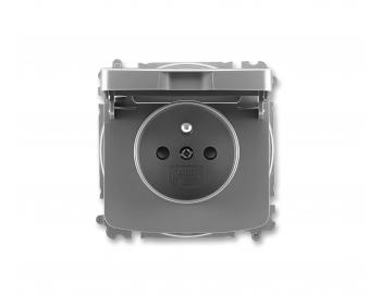 Gniazdo pojedyncze ABB Tango 5519A-A02397 S2, IP40, bez�rubowe, pokrywa - dymny szary