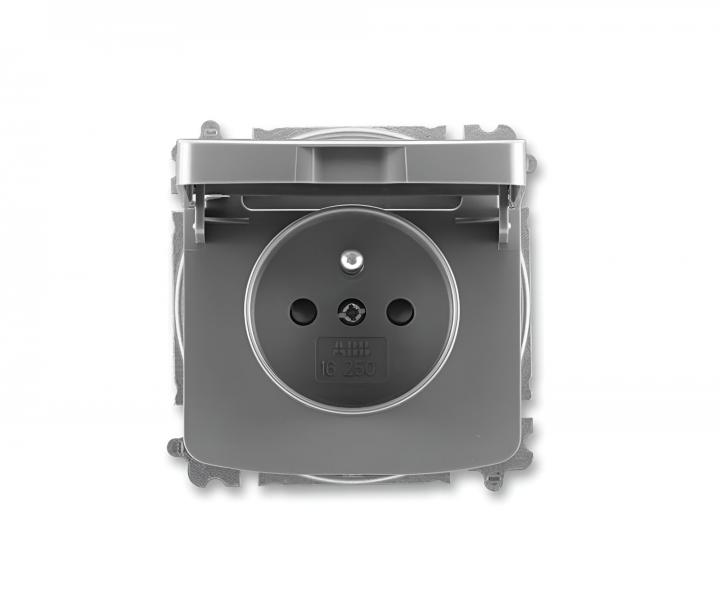 Gniazdo pojedyncze ABB Tango 5519A-A02397 S2, IP40, bez�rubowe, pokrywa - dymny szary