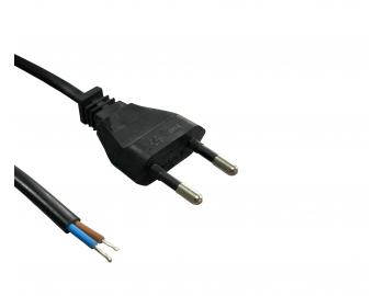 Flexo PVC sznur 822051-1-1/1,5, 2x0,5, cyna, prosta wtyczka paska, czarna - 1,5 m