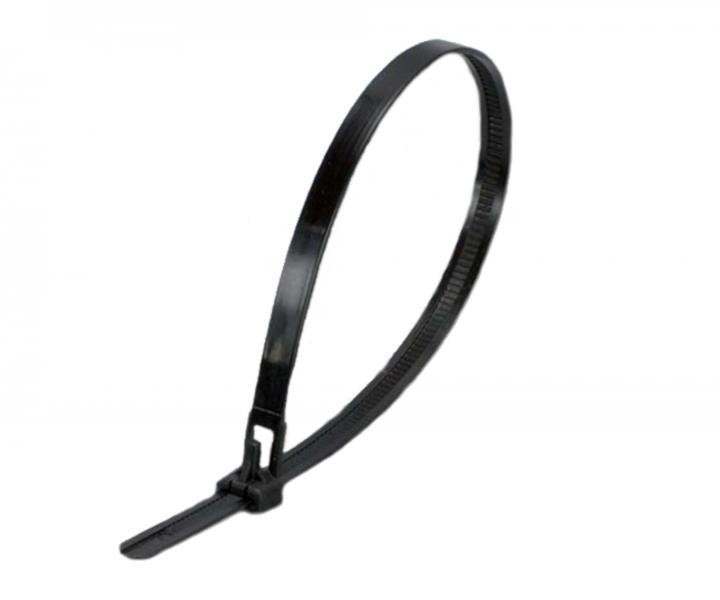Zaciskowy pasek plastikowy masywny czarny Wapro WT-RAH-300HDB 303x7,6 mm - 100 szt.