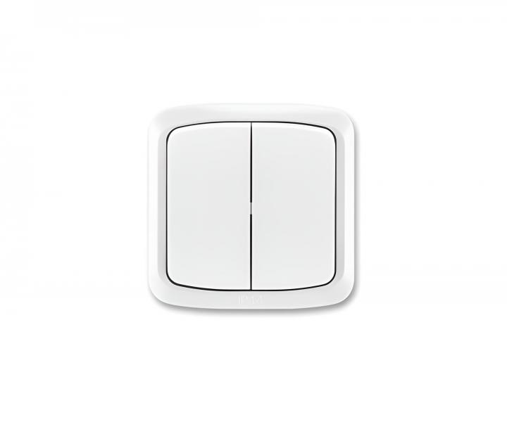 Podwjny wcznik kompletny ABB Tango 3558A-52940 B, IP44, ukad 6+6 - biay