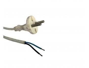 Flexo PVC przewd 862071-3-1/2.10, 2x0,75, prosta wtyczka, biaa, 2,10 m - II klasa - zabrudzone