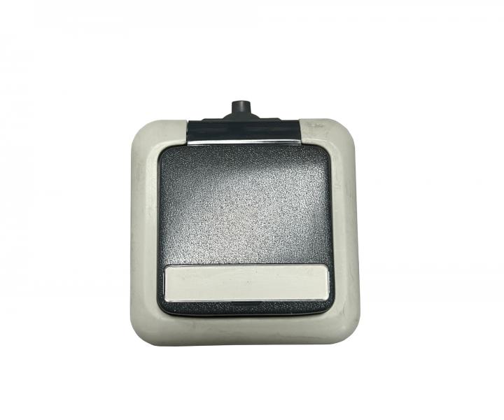 Gniazdo pojedyncze do wilgoci ABB Variant 5518-2610 S, IP44, pole opisowe - szare