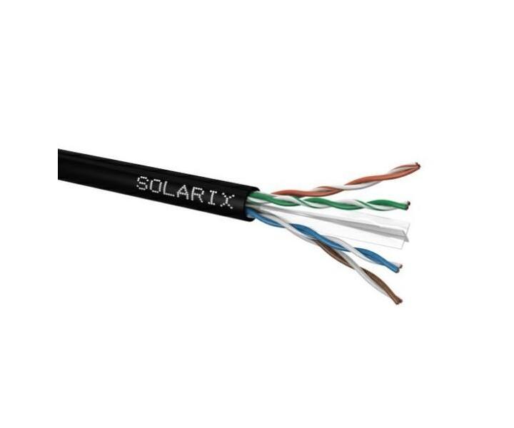Kabel danych CAT6 UTP-PE 5E Fca 27655193 Solarix czarny zewntrzny