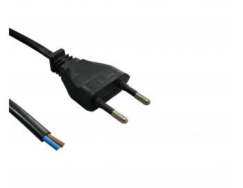 Flexo PVC przew�d 872071-1-1/2, 2x0,75, wtyczka prosta, czarna - 2 m