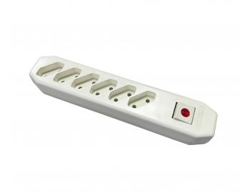 Gniazdo sze�ciokrotne z wy��cznikiem ABB 5547-2004 B, 250 V, 16 A, 2-biegunowe - bia�e