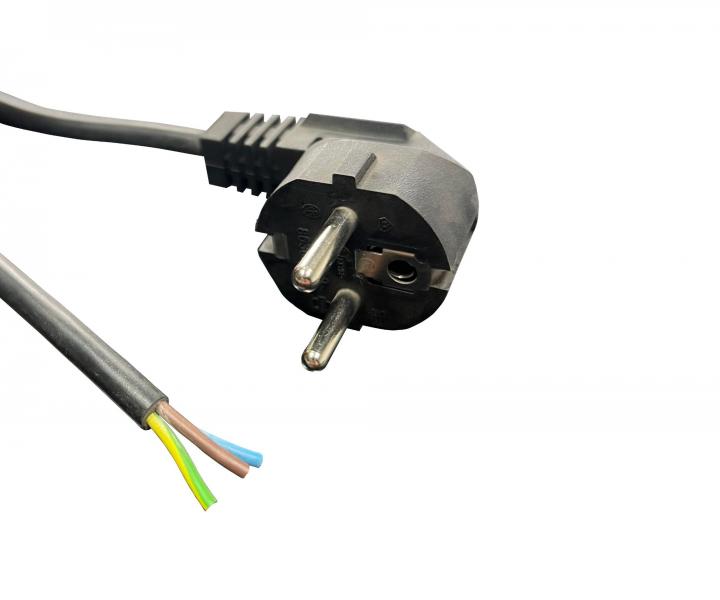 Flexo PVC przewd 863107-1-1/2.20, 3Gx1, wtyczka ktowa, czarna - 2,20 m