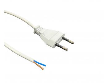 Flexo PVC przew�d 872078-3-1/2, 2x0,75, wtyczka prosta, wolny koniec, bia�y - 2 m