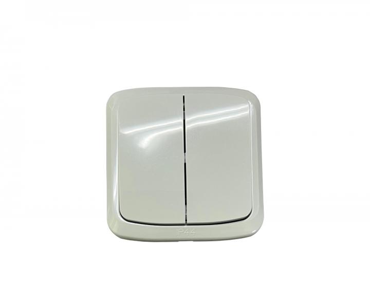 Podw�jny w��cznik kompletny ABB Tango 3558A-52940 S, IP44, uk�ad 6+6 - dymnoszary