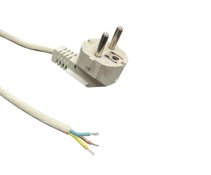 Flexo PVC przewd 853077-2-2/3, 3x0,75, cyna, wtyczka ktowa, szary, 3 m - II klasa - zabrudzone