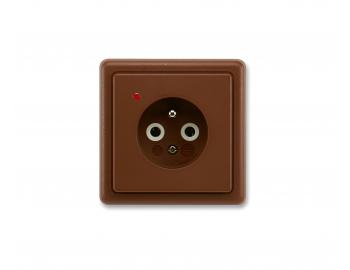 Gniazdo pojedyncze ABB Classic 5597-2389 H3, ochrona przeciwprzepi�ciowa - br�zowe