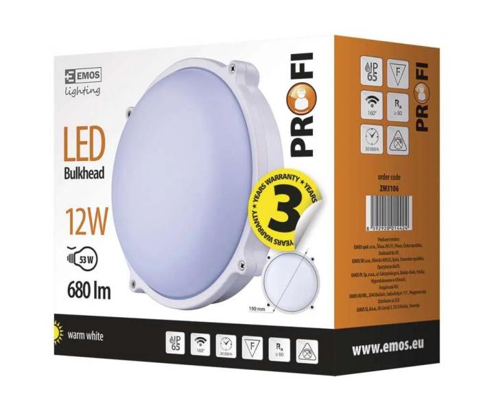 Okrge wpuszczane owietlenie LED Emos Profi ZM3106, 12 W, ciepa biel