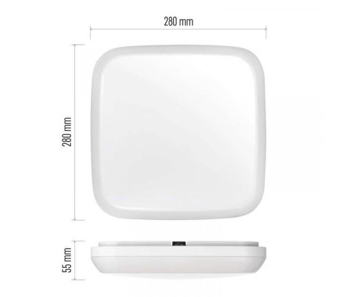 LED wpuszczane owietlenie Dori, kwadratowe biae 24,5W n.b., IP54 Emos ZM4314
