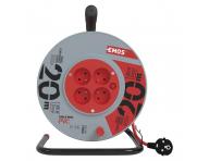 Przeduacz na bbnie Emos P19420, 4x gniazdo, 230 V, 1 mm2, czerwony, 20 m