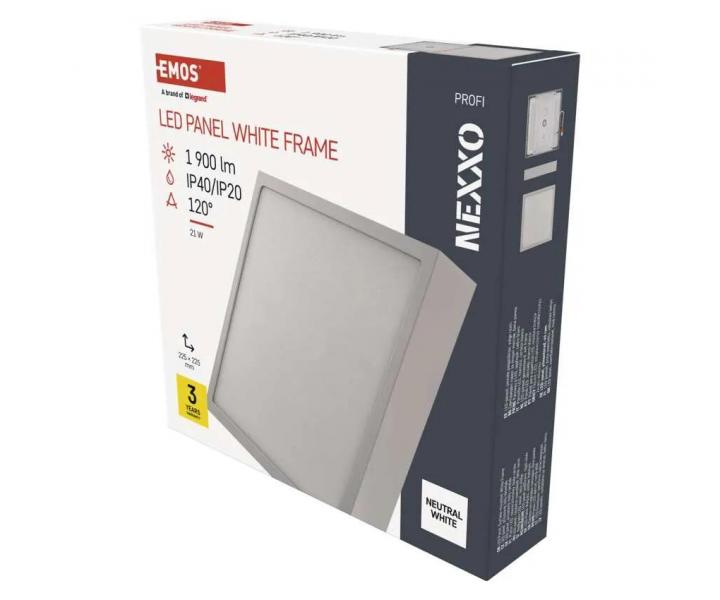 Kwadratowa oprawa LED Emos Nexxo ZM6145, 21 W, neutralna biel
