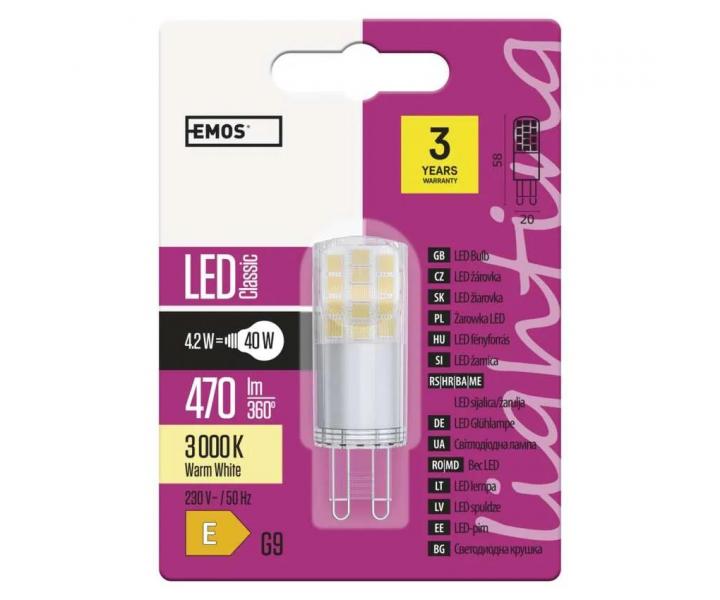 �ar�wka LED Emos Classic JC ZQ9542, G9, 4,2 W (40 W), ciep�a bia�a