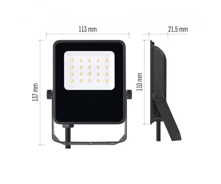Reflektor LED Emos Visio ZS2513, IP65, 10 W, czarny, neutralna biel.