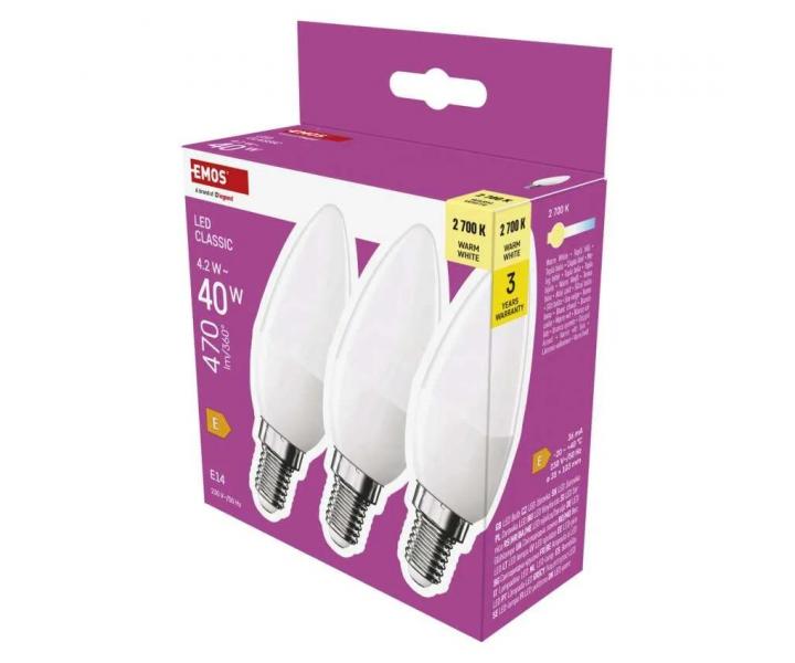 arwka LED wieczka Emos Classic ZQ3E21.3, E14, 4,2 W (40 W), ciepa biaa - 1 szt.