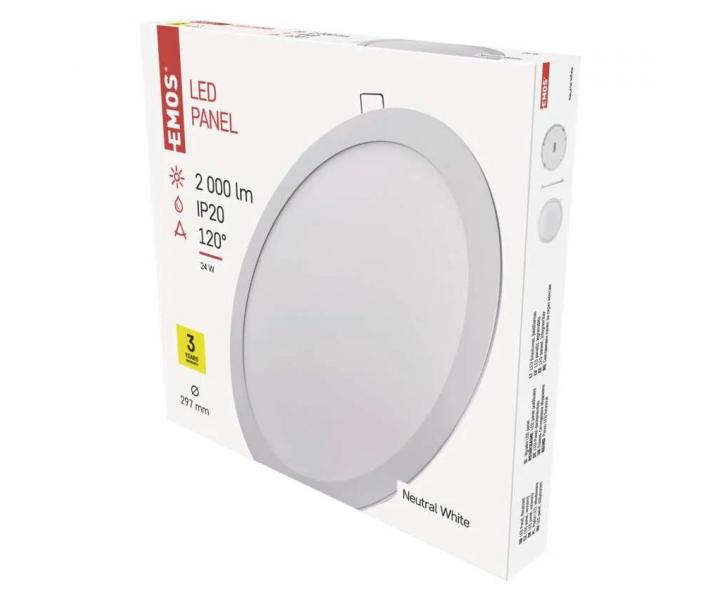 Okrge wpuszczane owietlenie LED Emos Profi ZD1152, 24 W, neutralna biel