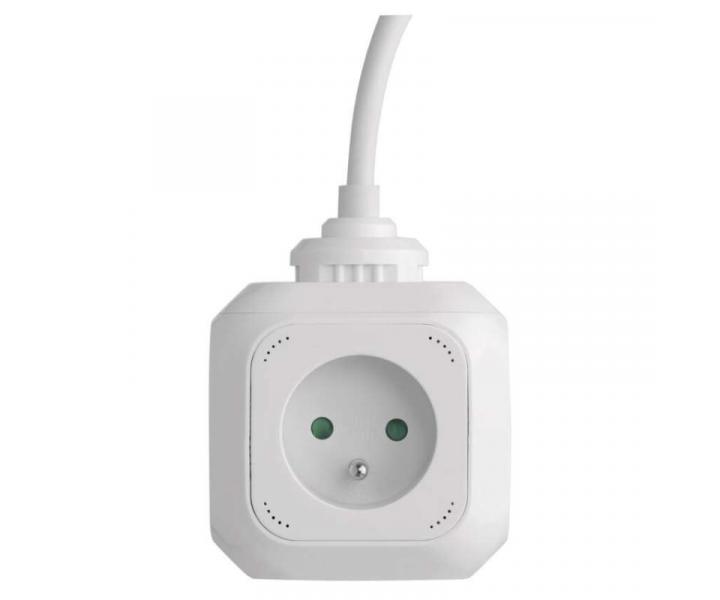 Przeduacz - kostka 1,9 m / 4 gniazdka / biay / PVC / z USB / 1 mm2 Emos P04119U