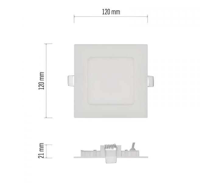 Kwadratowa wbudowana lampa LED Emos Nexxo ZD2125, 7 W, neutralna biel
