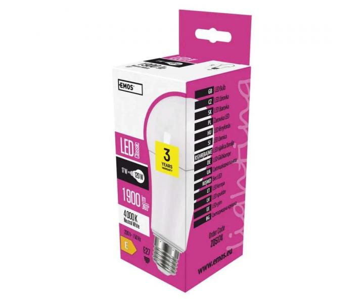 arwka LED Emos Classic A67 ZQ5174, E27, 17 W (120 W), neutralna biaa