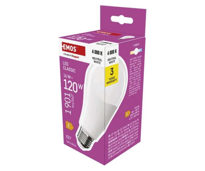 �ar�wka LED Emos Classic A70, E27, 16 W (120 W), bia�a neutralna