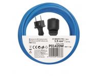 Odporna na warunki atmosferyczne przeduacz 20 m / 1 gniazdko / niebieski / PVC / 230 V / 1,5 mm2 Emos P01420W