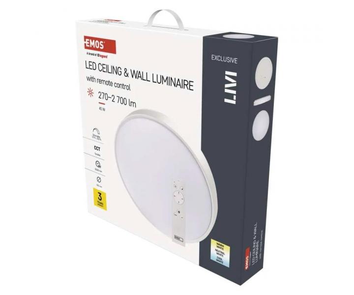 Okrge wpuszczane owietlenie LED Emos Livi ZM5163, 50 cm, 45 W, ciepa-zimna biel, ciemniane