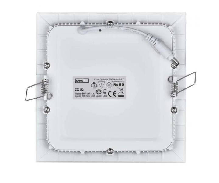 Kwadratowa oprawa LED sufitowa Emos Profi ZD2132, 12,5 W, neutralna biaa