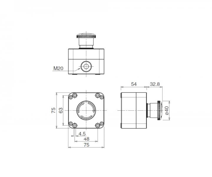 Przycisk cakowitego zatrzymania Scame 590.PR01R4N