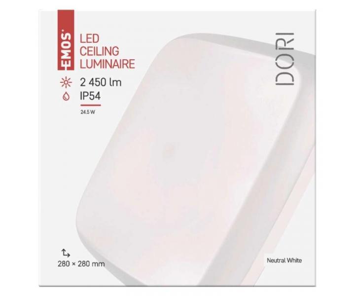 LED wpuszczane owietlenie Dori, kwadratowe biae 24,5W n.b., IP54 Emos ZM4314