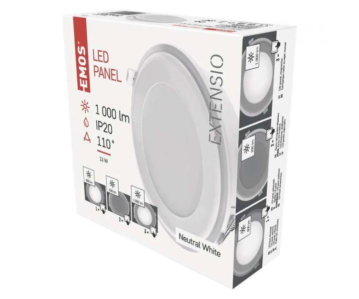 Okrge wpuszczane LED owietlenie Emos Extensio ZD1322, 13 W, neutralna biel